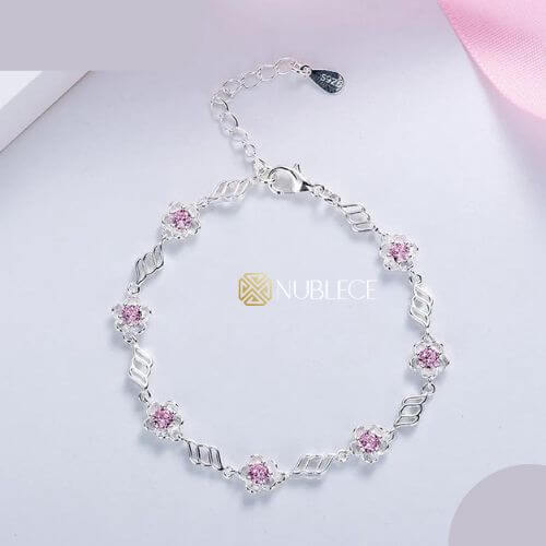 Pulseira Rosa Cristal Delicatto Nublece