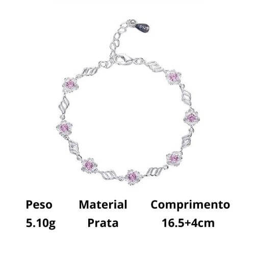 Pulseira Rosa Cristal Delicatto Nublece